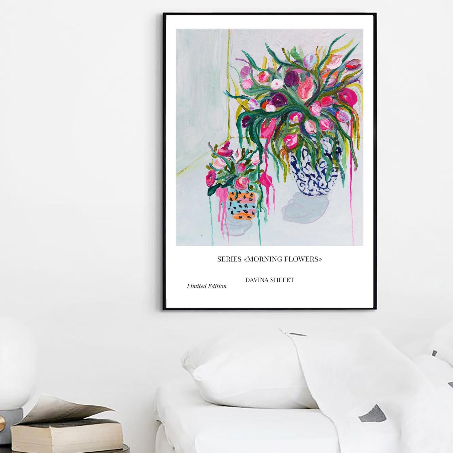 Print of A Blue Vase In a White Room - Davina Shefet Art Store