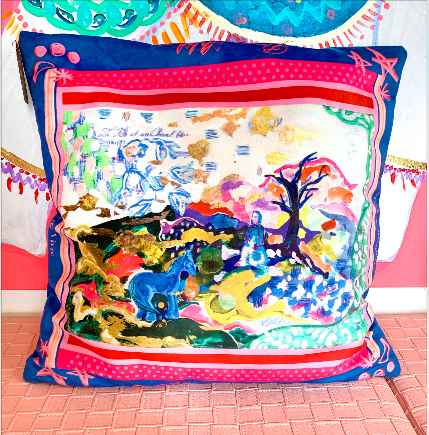 Lux Velvet Pillow with print on both sides