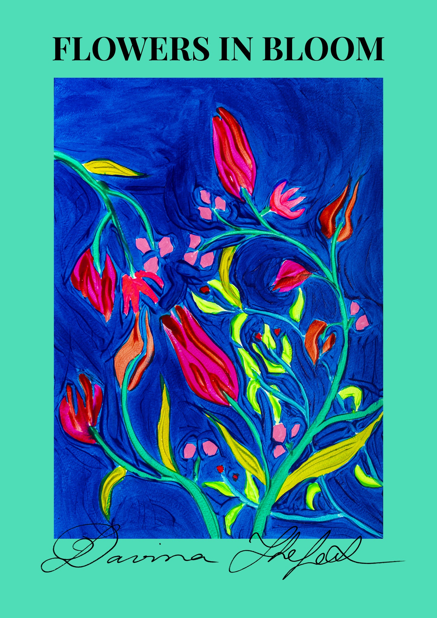 Contemporary Flowers premium print