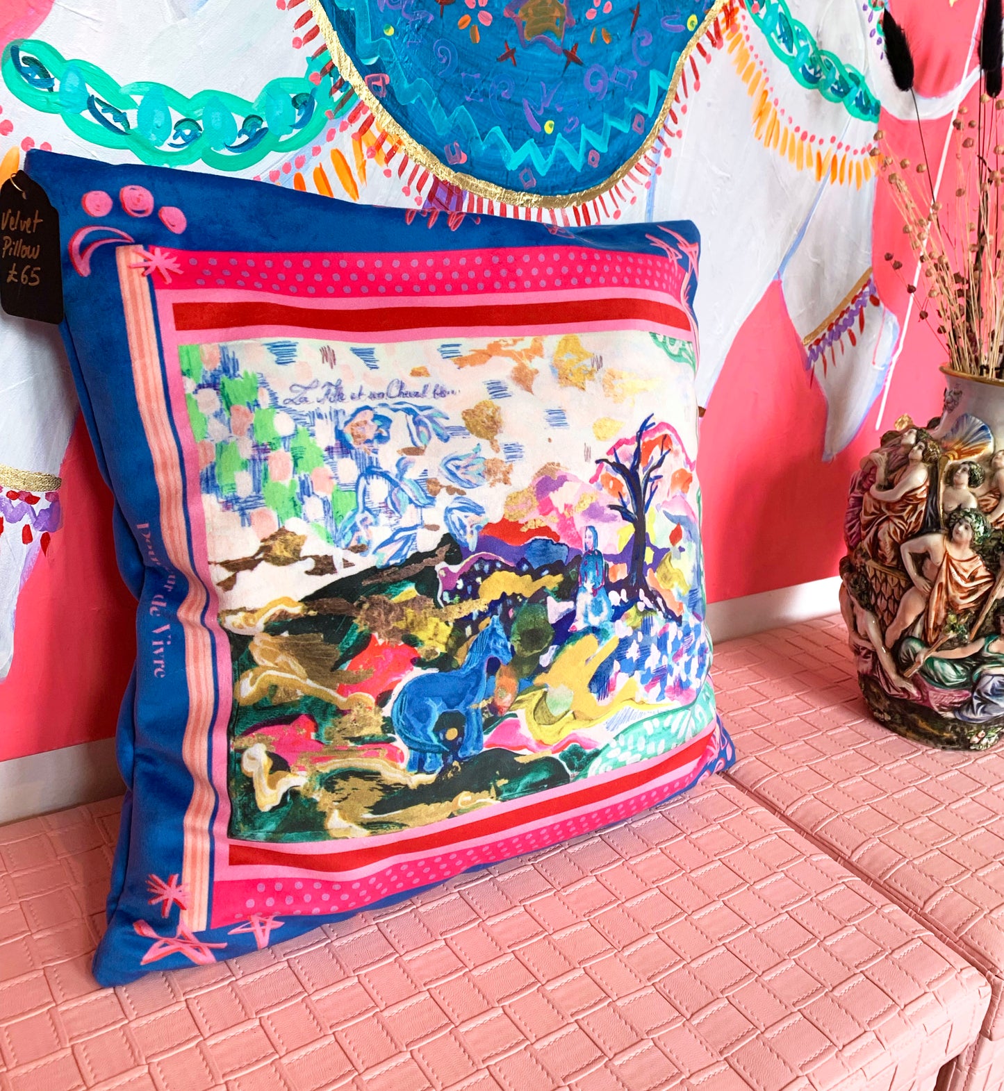 Lux Velvet Pillow with print on both sides