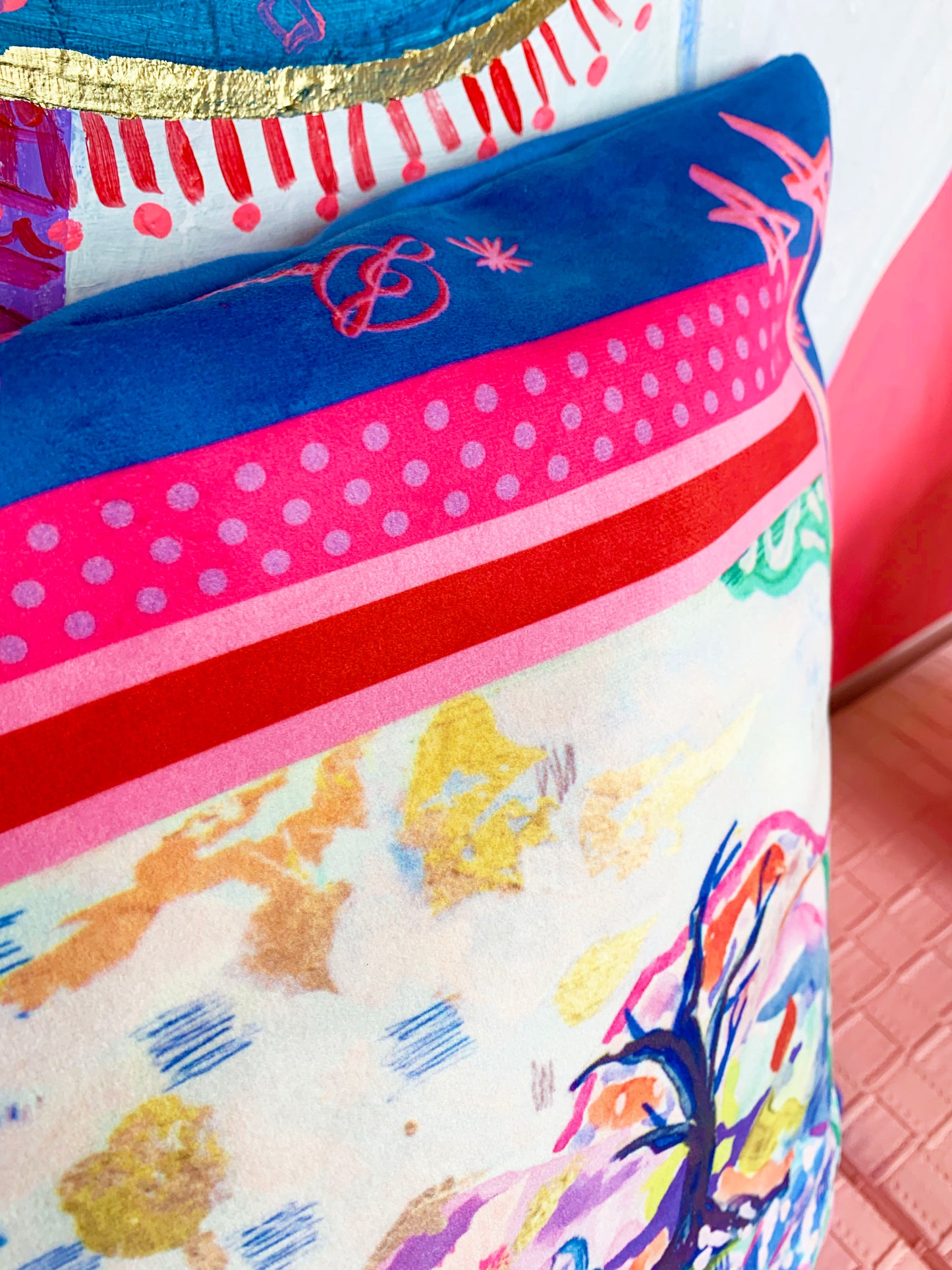 Lux Velvet Pillow with print on both sides