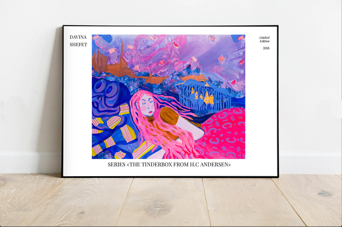 Fairytale poster, Girl and Pug Print