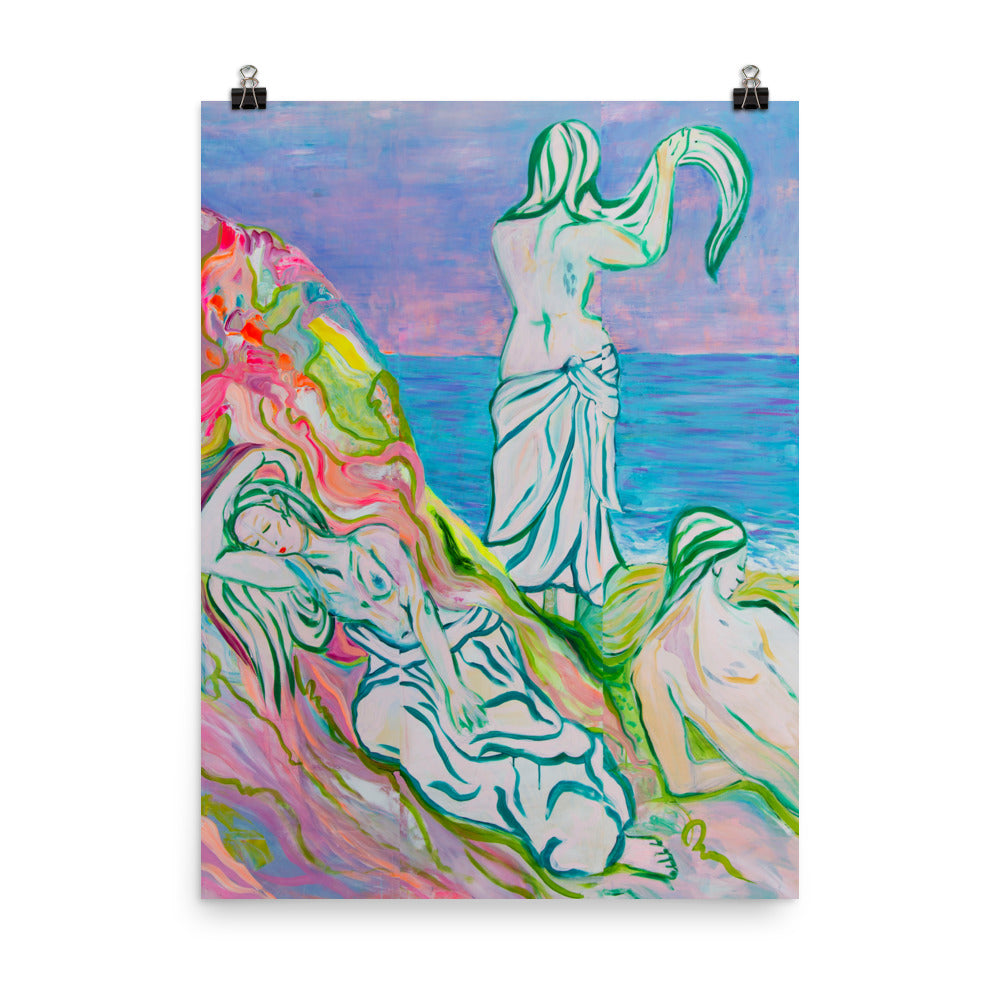 Art Print, Women at the beach - Davina Shefet Art Store