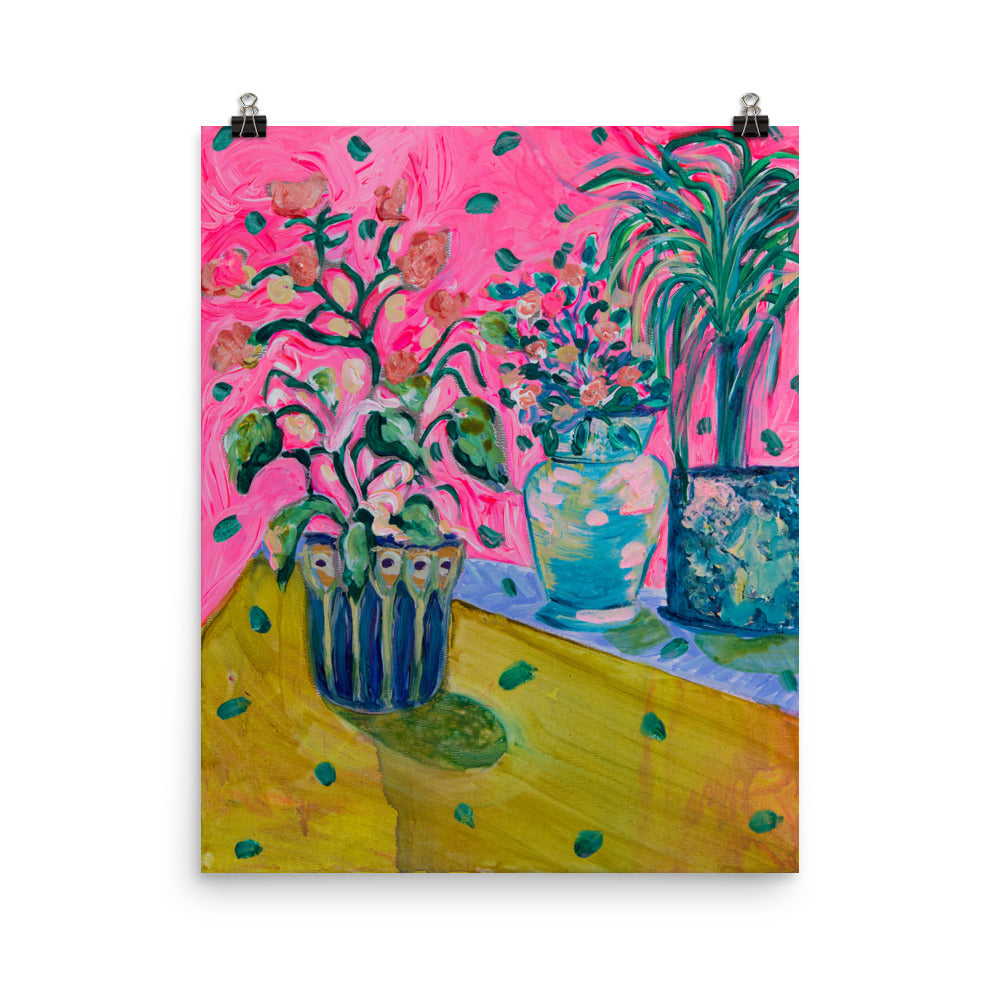 Limited Edition Art Print, "Pink and Yellow Bouquet" - Davina Shefet Art Store