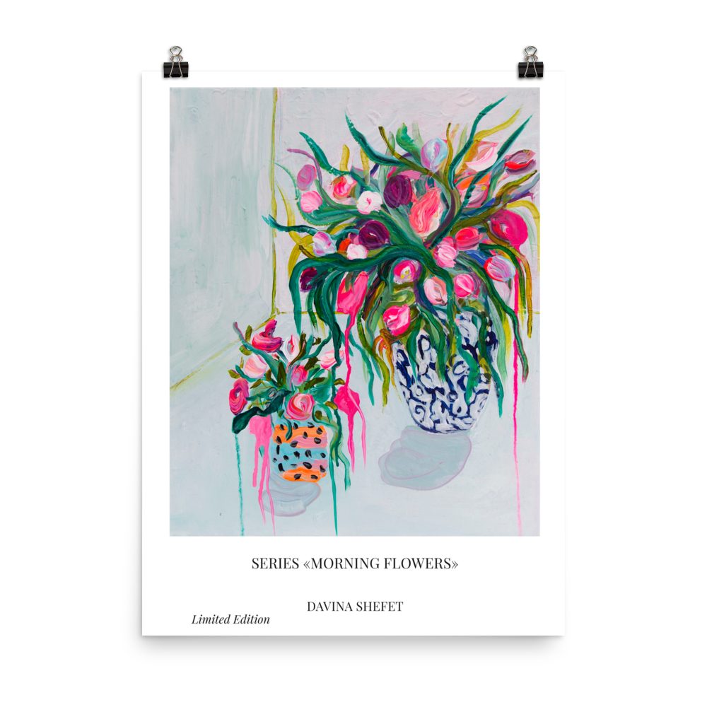 Print of A Blue Vase In a White Room - Davina Shefet Art Store