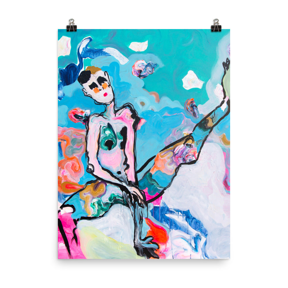 Art Print of contemporary art, nude portrait and abstract setting - Davina Shefet Art Store