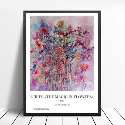 Art Print Pink Flowers - Davina Shefet Art Store