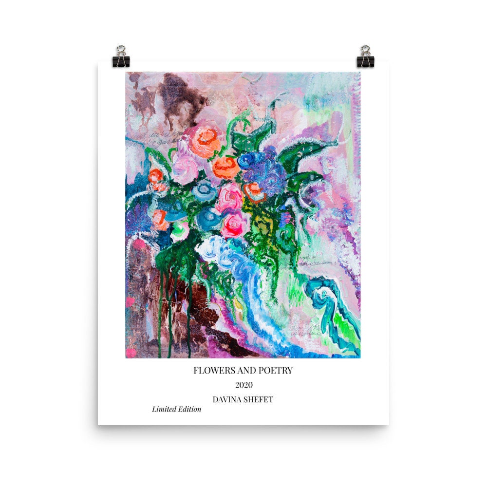 Modern Art Print, Impressionist Art Print, Impressionist Flowers, Poetry Art, Flower Art Print, Scandinavian Decor