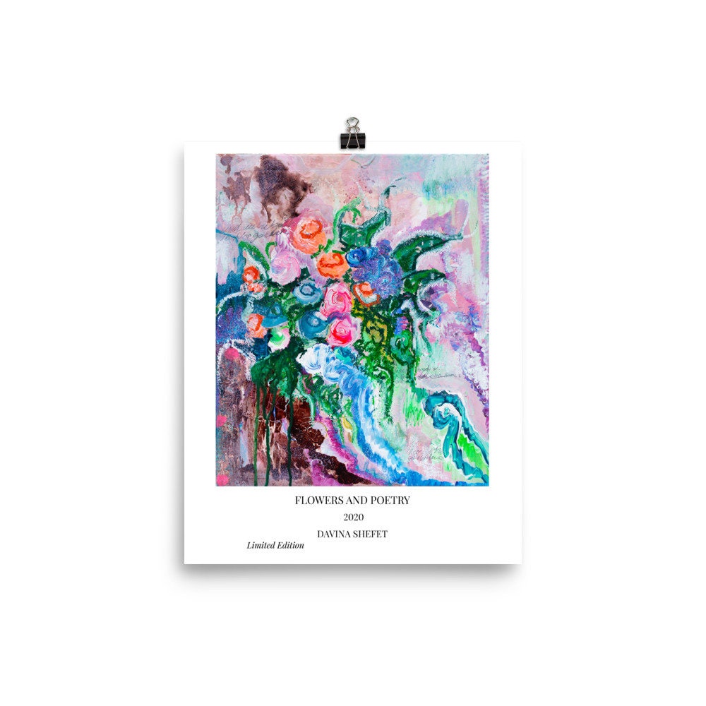 Modern Art Print, Impressionist Art Print, Impressionist Flowers, Poetry Art, Flower Art Print, Scandinavian Decor