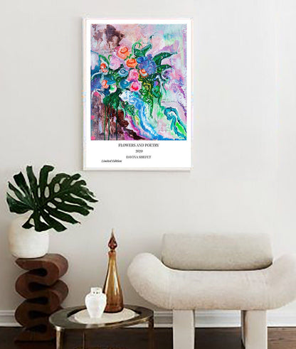 Modern Art Print, Impressionist Art Print, Impressionist Flowers, Poetry Art, Flower Art Print, Scandinavian Decor