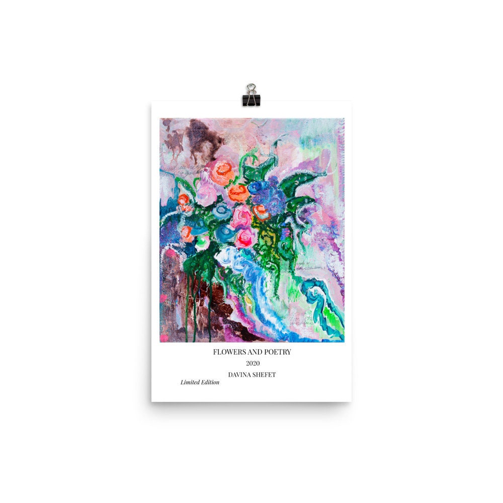 Modern Art Print, Impressionist Art Print, Impressionist Flowers, Poetry Art, Flower Art Print, Scandinavian Decor