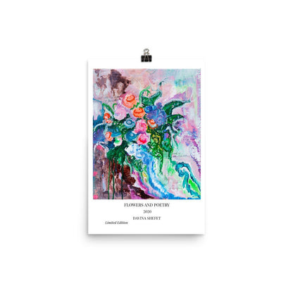 Modern Art Print, Impressionist Art Print, Impressionist Flowers, Poetry Art, Flower Art Print, Scandinavian Decor