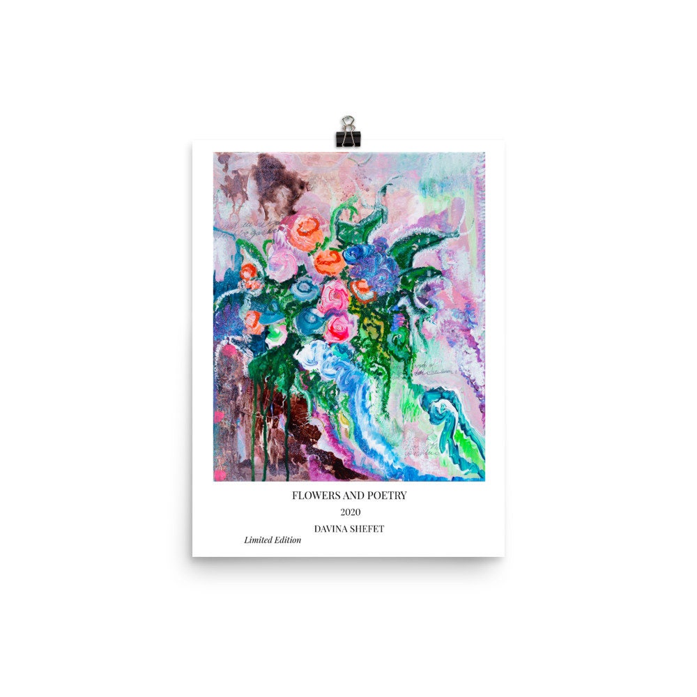 Modern Art Print, Impressionist Art Print, Impressionist Flowers, Poetry Art, Flower Art Print, Scandinavian Decor
