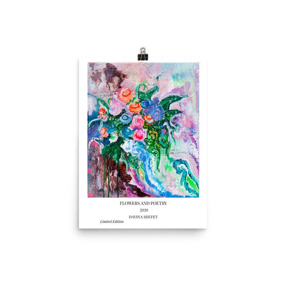 Modern Art Print, Impressionist Art Print, Impressionist Flowers, Poetry Art, Flower Art Print, Scandinavian Decor