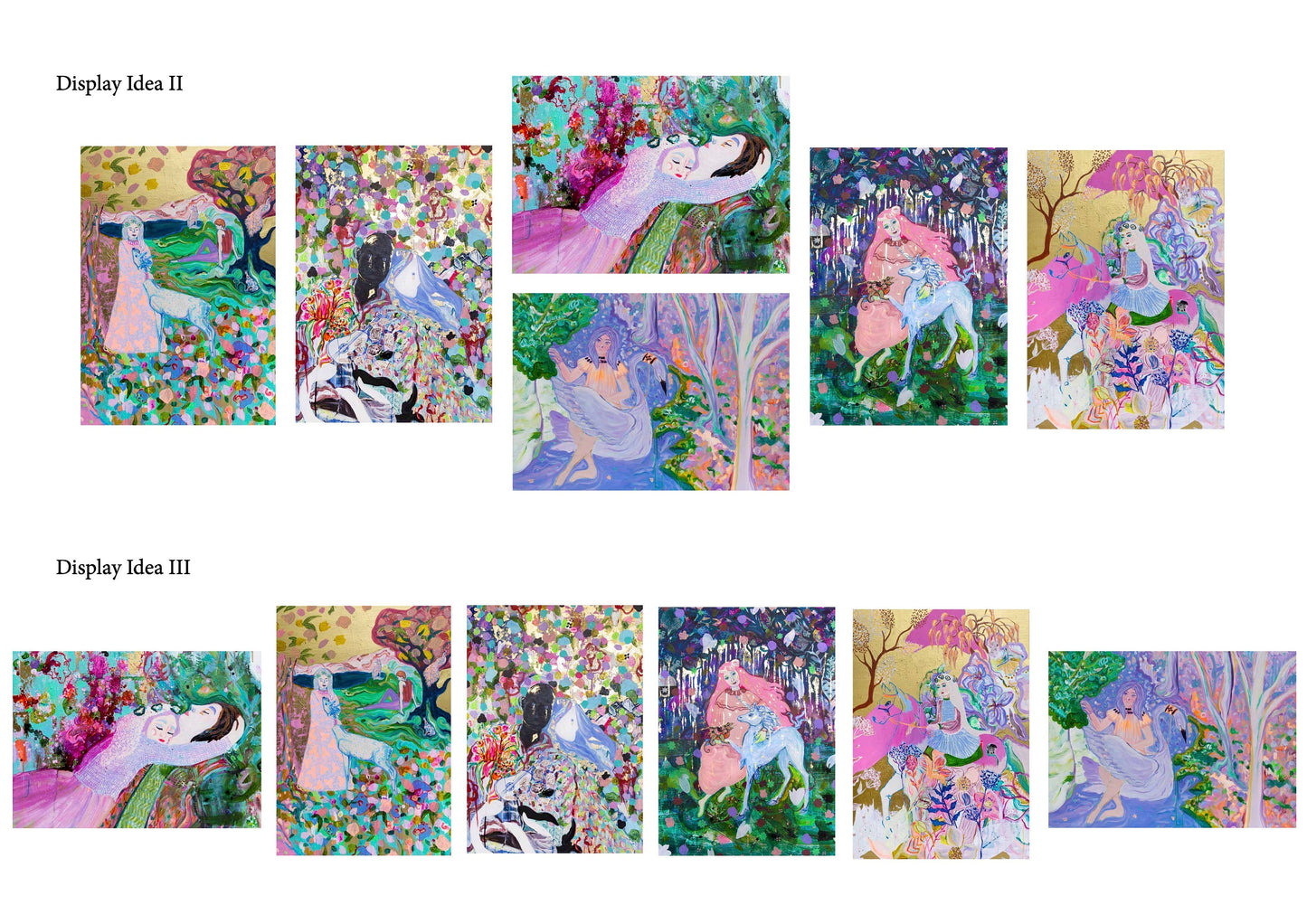 Maximalist Gallery Wall, Gallery Wall, Wall Decor, Art Posters, Klimt inspired art, Colorful Decor, Eclectic Interior, luxurious wall decor