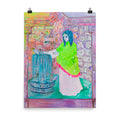 Art Print of Woman and Fountain - Davina Shefet Art Store