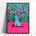 Flowers and Dog Art Print - Davina Shefet Art Store