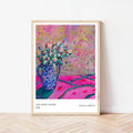 Art Print of Blue and Pink Bouquet, Modern Art