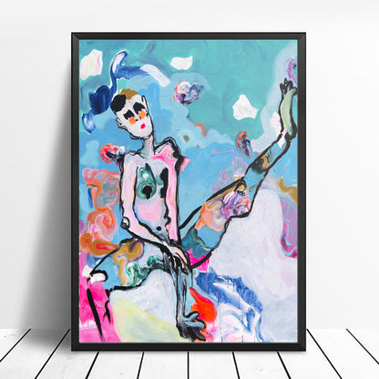 Art Print of contemporary art, nude portrait and abstract setting - Davina Shefet Art Store